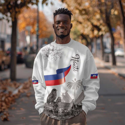 Afro-Haitians Citadelle Laferriere Sweatshirt Hispaniolan Trogon and Plumeria - African Pride