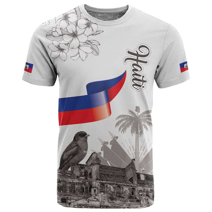 Afro-Haitians Citadelle Laferriere T shirt Hispaniolan Trogon and Plumeria - African Pride