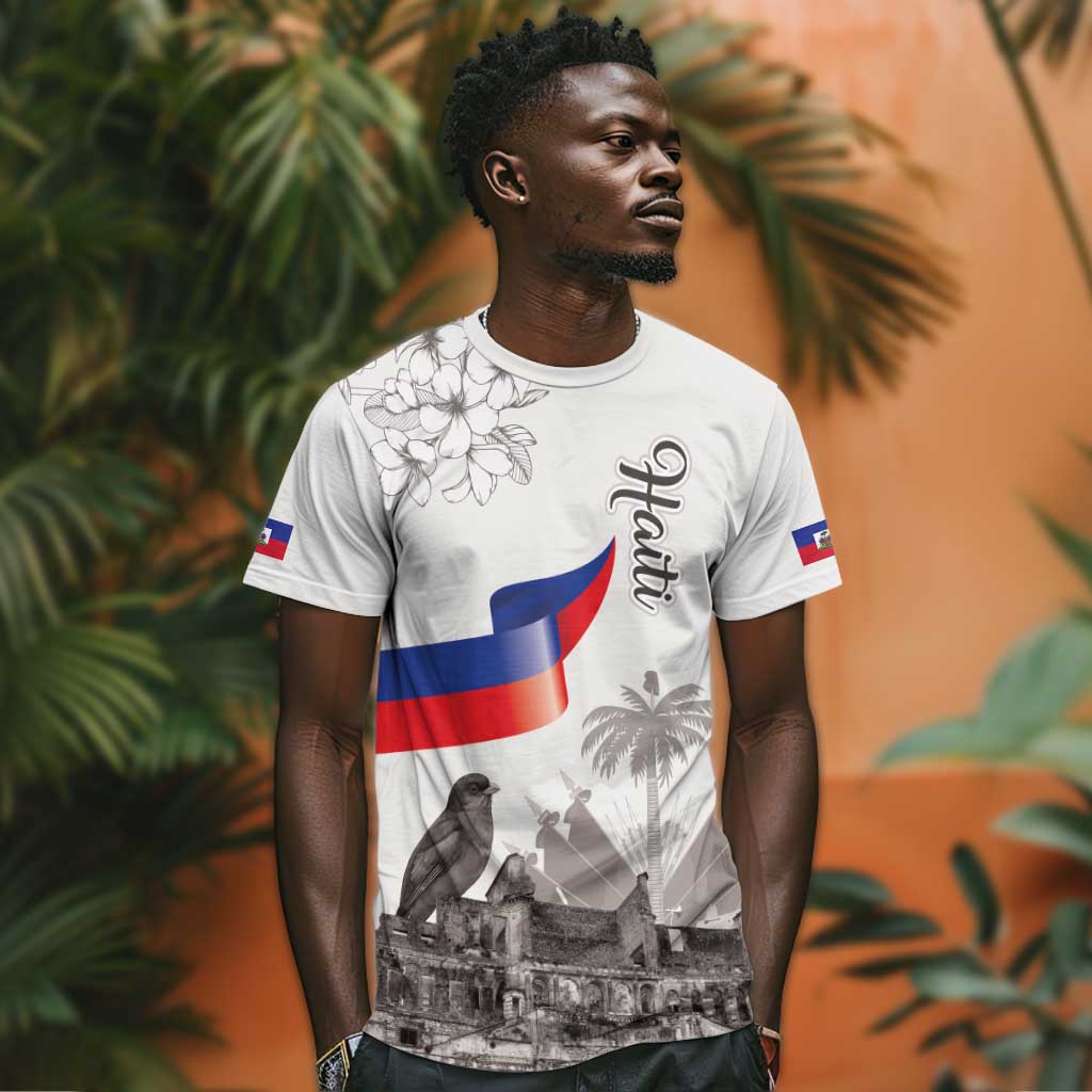 Afro-Haitians Citadelle Laferriere T shirt Hispaniolan Trogon and Plumeria - African Pride