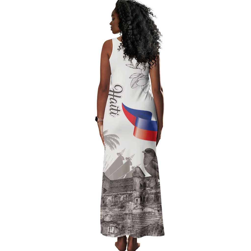 Afro-Haitians Citadelle Laferriere Tank Maxi Dress Hispaniolan Trogon and Plumeria - African Pride