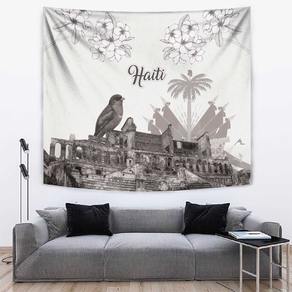 Afro-Haitians Citadelle Laferriere Tapestry Hispaniolan Trogon and Plumeria - African Pride