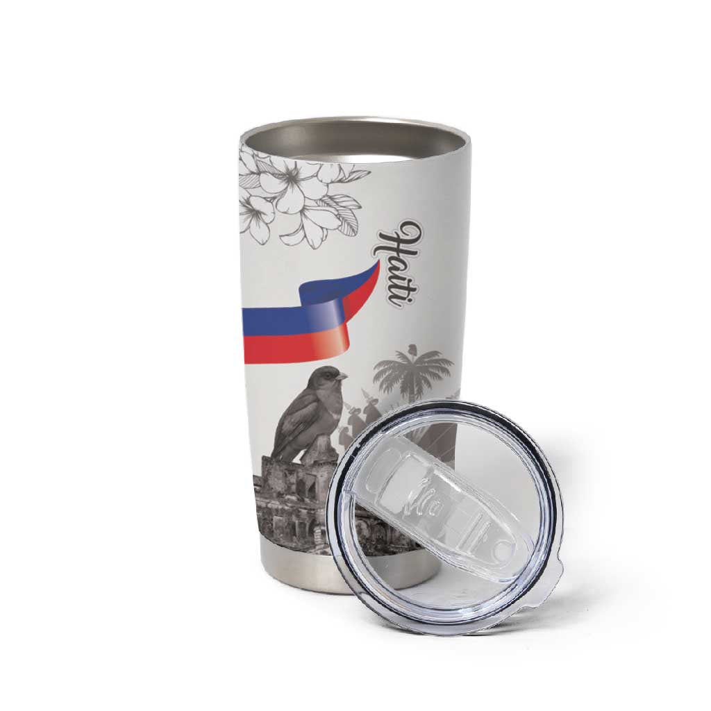 Afro-Haitians Citadelle Laferriere Tumbler Cup Hispaniolan Trogon and Plumeria - African Pride