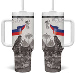 Afro-Haitians Citadelle Laferriere Tumbler With Handle Hispaniolan Trogon and Plumeria - African Pride
