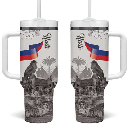 Afro-Haitians Citadelle Laferriere Tumbler With Handle Hispaniolan Trogon and Plumeria - African Pride