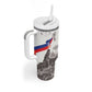 Afro-Haitians Citadelle Laferriere Tumbler With Handle Hispaniolan Trogon and Plumeria - African Pride