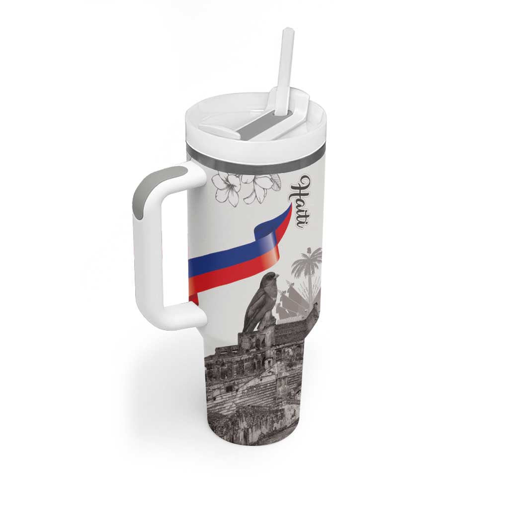 Afro-Haitians Citadelle Laferriere Tumbler With Handle Hispaniolan Trogon and Plumeria - African Pride