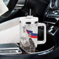 Afro-Haitians Citadelle Laferriere Tumbler With Handle Hispaniolan Trogon and Plumeria - African Pride