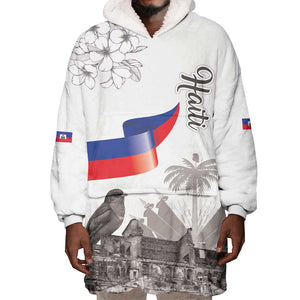 Afro-Haitians Citadelle Laferriere Wearable Blanket Hoodie Hispaniolan Trogon and Plumeria - African Pride