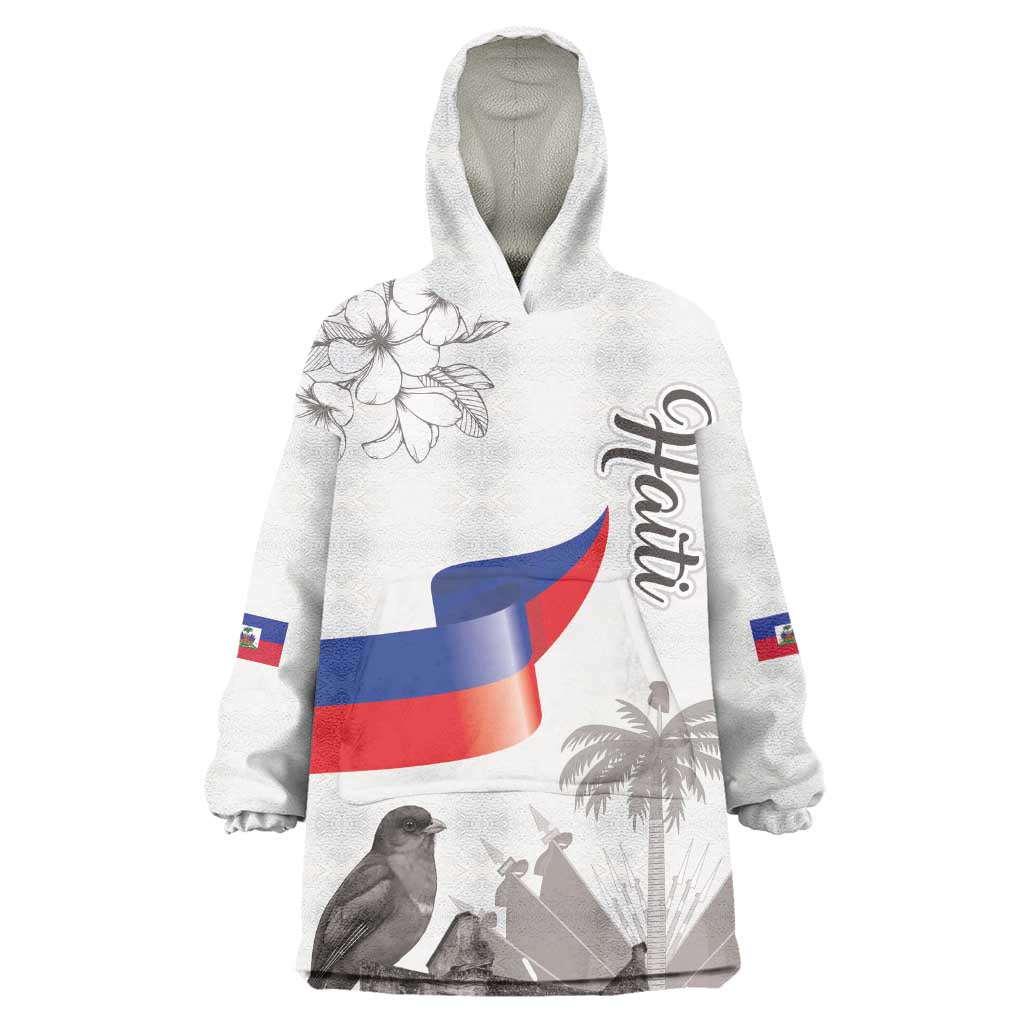 Afro-Haitians Citadelle Laferriere Wearable Blanket Hoodie Hispaniolan Trogon and Plumeria - African Pride