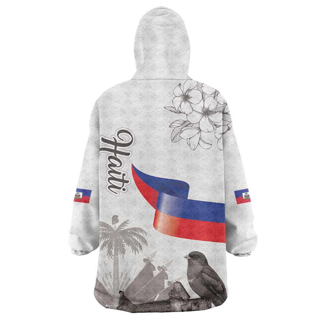 Afro-Haitians Citadelle Laferriere Wearable Blanket Hoodie Hispaniolan Trogon and Plumeria - African Pride