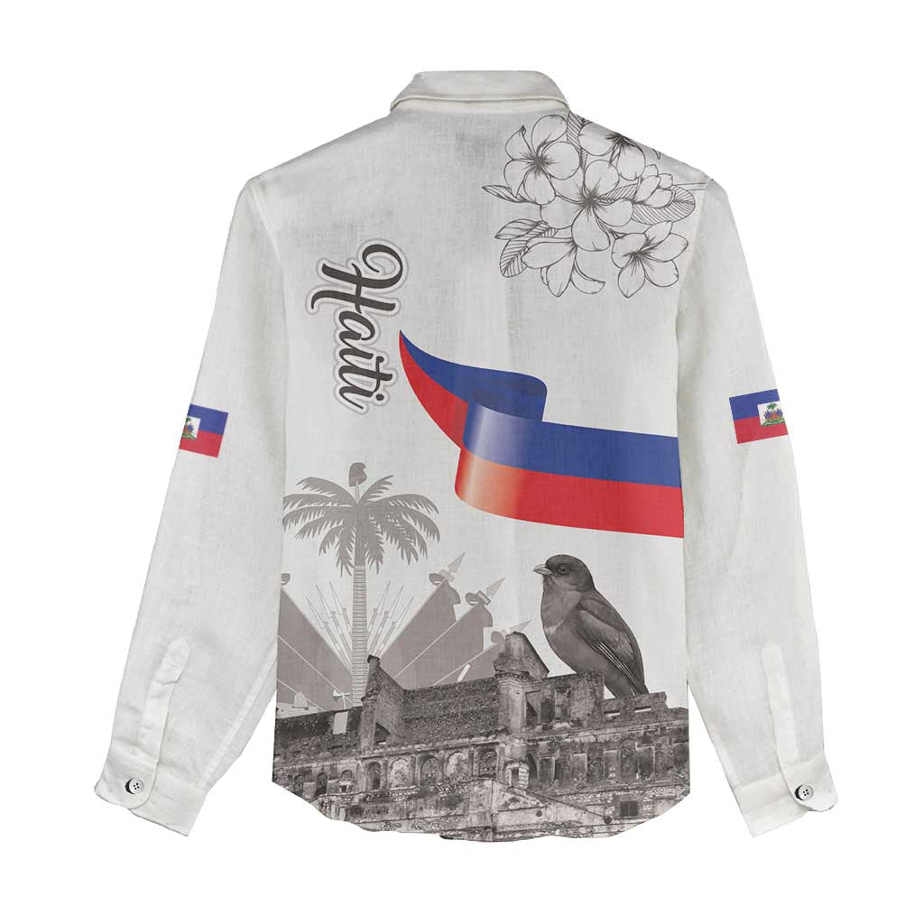 Afro-Haitians Citadelle Laferriere Women Casual Shirt Hispaniolan Trogon and Plumeria - African Pride