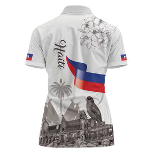 Afro-Haitians Citadelle Laferriere Women Polo Shirt Hispaniolan Trogon and Plumeria - African Pride