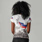 Afro-Haitians Citadelle Laferriere Women V-Neck T-Shirt Hispaniolan Trogon and Plumeria LT19