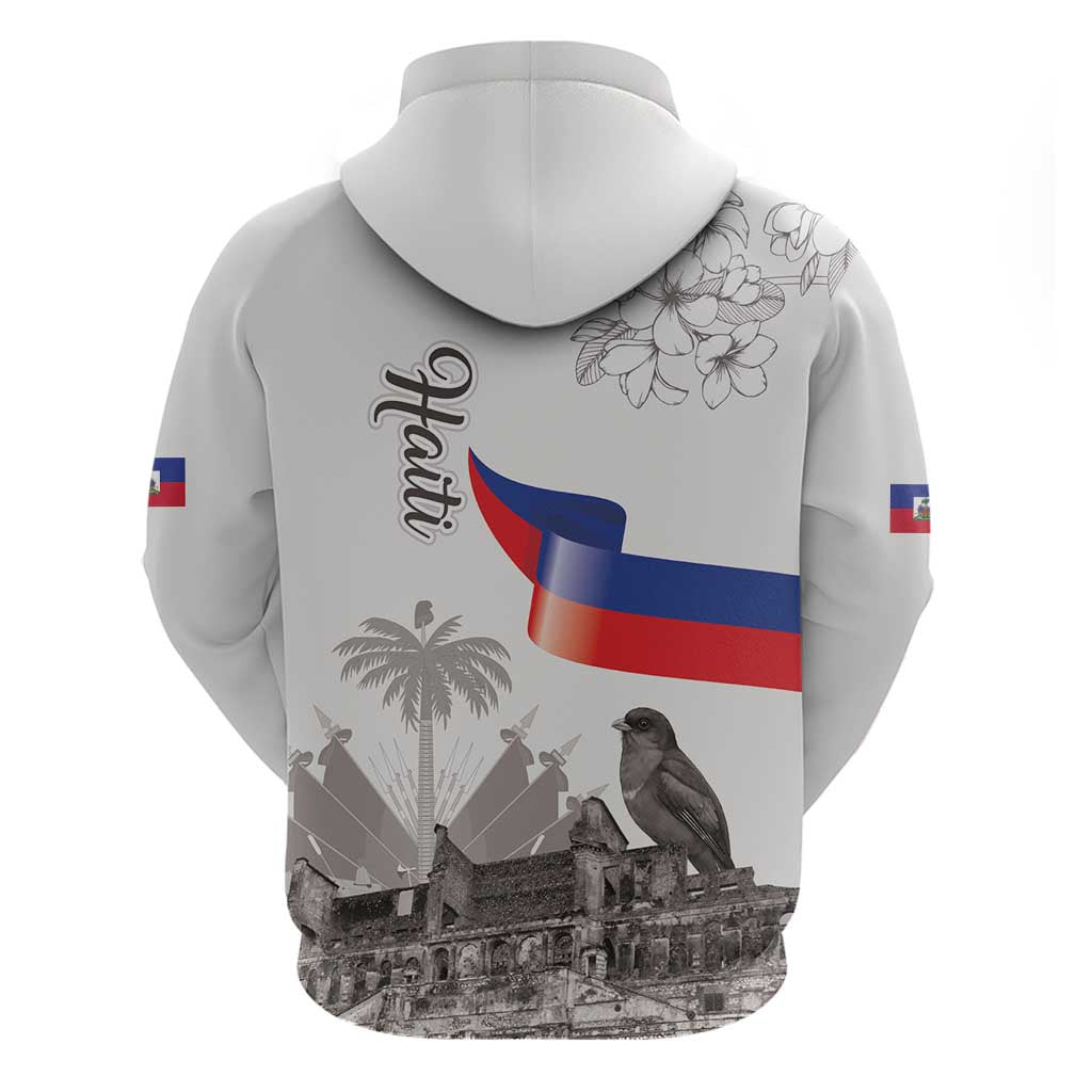 Afro-Haitians Citadelle Laferriere Zip Hoodie Hispaniolan Trogon and Plumeria - African Pride