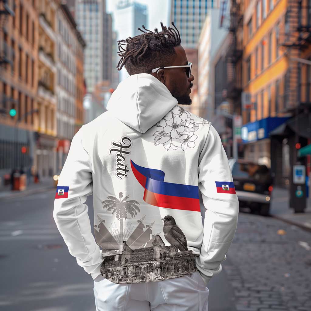 Afro-Haitians Citadelle Laferriere Zip Hoodie Hispaniolan Trogon and Plumeria - African Pride