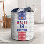 Custom Afro-Haitians Football Laundry Basket National Flag Design - African Pride