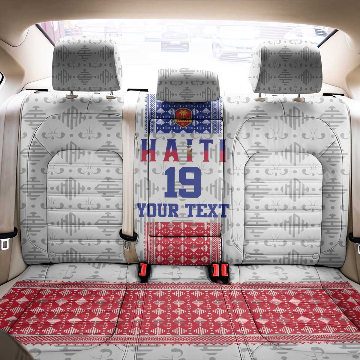 Custom Afro-Haitians Football Back Car Seat Cover National Flag Design - African Pride