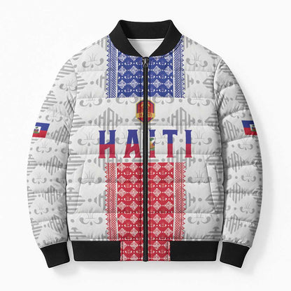 Custom Afro-Haitians Football Bomber Puffer Jacket National Flag Design