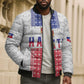 Custom Afro-Haitians Football Bomber Puffer Jacket National Flag Design