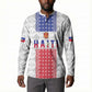 Custom Afro-Haitians Football Button Sweatshirt National Flag Design