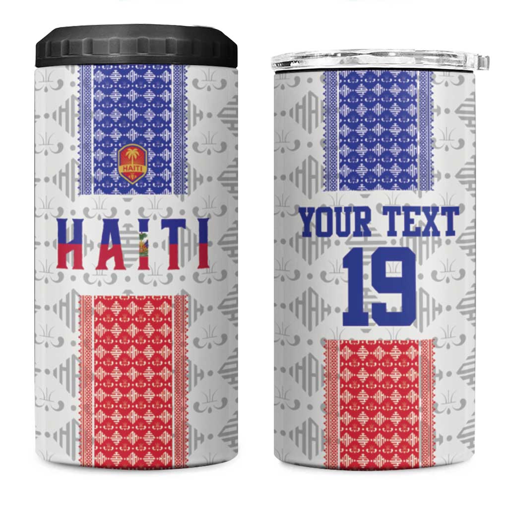 Custom Afro-Haitians Football 4 in 1 Can Cooler Tumbler National Flag Design - African Pride