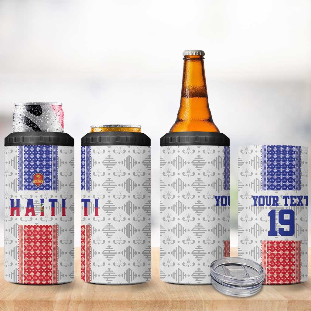 Custom Afro-Haitians Football 4 in 1 Can Cooler Tumbler National Flag Design - African Pride