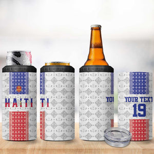 Custom Afro-Haitians Football 4 in 1 Can Cooler Tumbler National Flag Design - African Pride