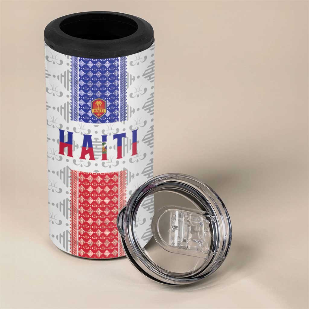 Custom Afro-Haitians Football 4 in 1 Can Cooler Tumbler National Flag Design - African Pride