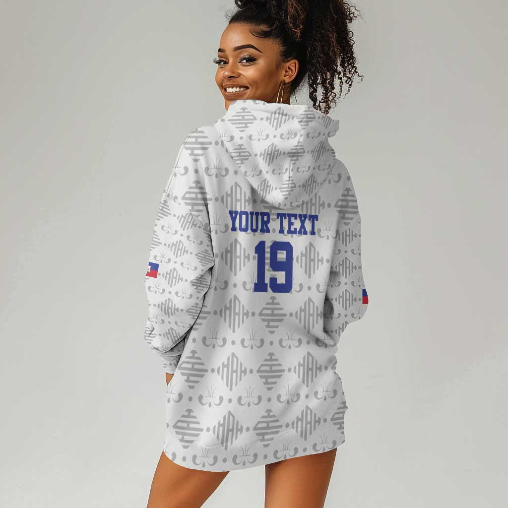 Custom Afro-Haitians Football Hoodie Dress National Flag Design - African Pride