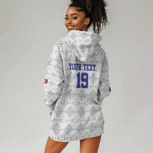 Custom Afro-Haitians Football Hoodie Dress National Flag Design - African Pride