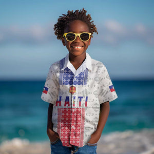 Custom Afro-Haitians Football Kid Hawaiian Shirt National Flag Design LT19
