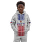 Custom Afro-Haitians Football Kid Hoodie National Flag Design - African Pride