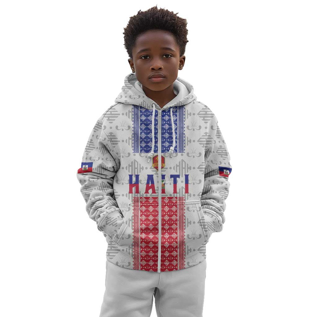 Custom Afro-Haitians Football Kid Hoodie National Flag Design - African Pride