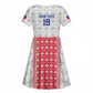 Custom Afro-Haitians Football Kid Short Sleeve Dress National Flag Design LT19