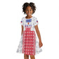 Custom Afro-Haitians Football Kid Short Sleeve Dress National Flag Design LT19