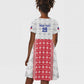 Custom Afro-Haitians Football Kid Short Sleeve Dress National Flag Design LT19