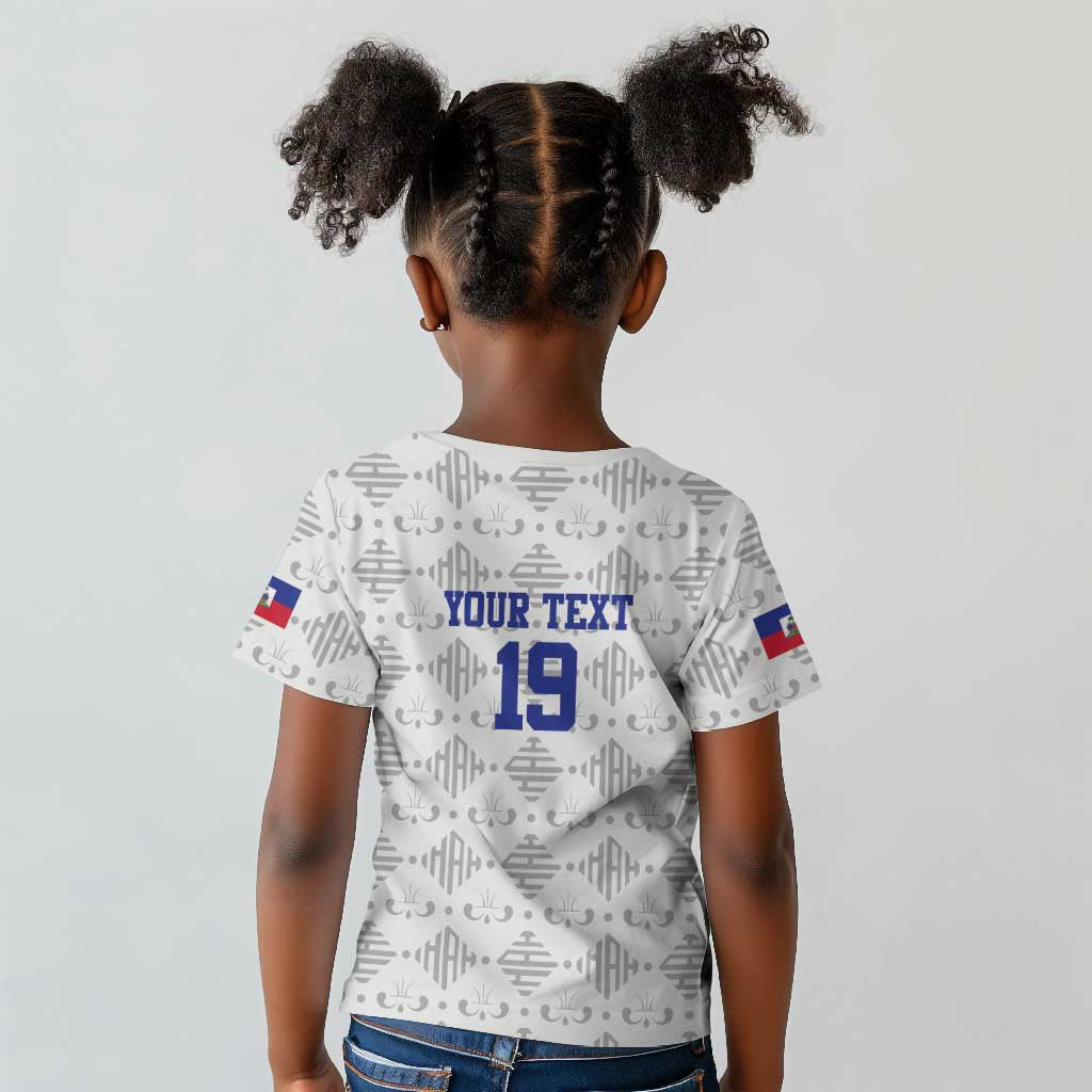 Custom Afro-Haitians Football Kid T shirt National Flag Design LT19