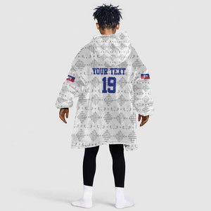 Custom Afro-Haitians Football Kid Wearable Blanket Hoodie National Flag Design - African Pride