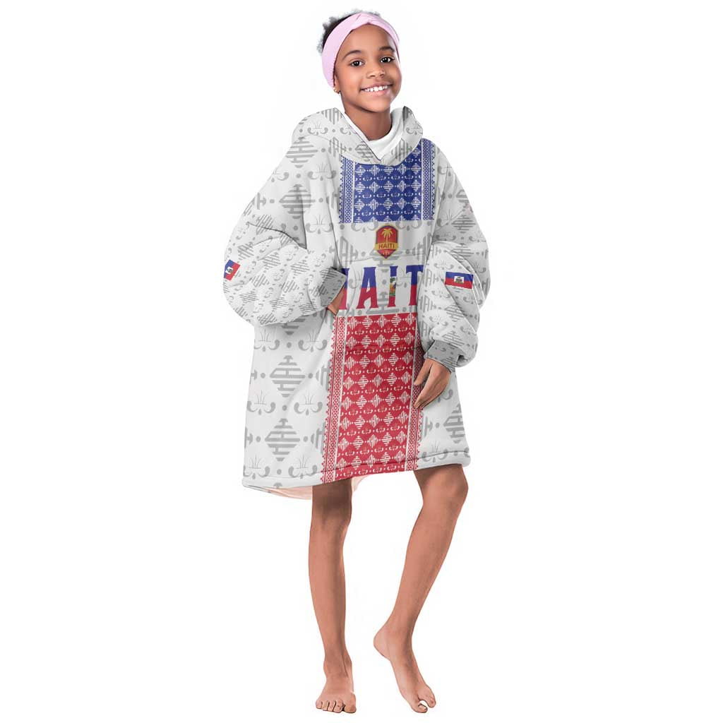 Custom Afro-Haitians Football Kid Wearable Blanket Hoodie National Flag Design - African Pride