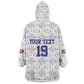 Custom Afro-Haitians Football Kid Wearable Blanket Hoodie National Flag Design - African Pride
