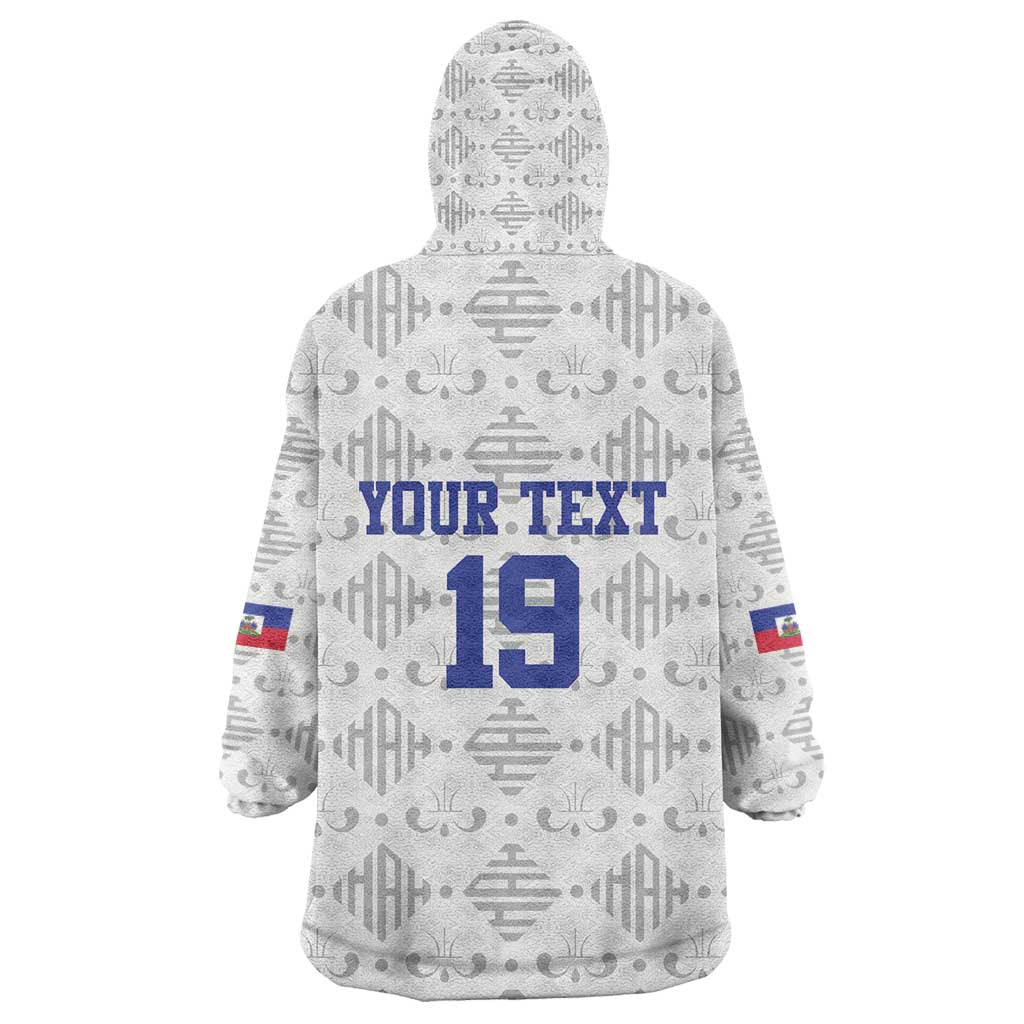 Custom Afro-Haitians Football Kid Wearable Blanket Hoodie National Flag Design - African Pride
