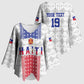 Custom Afro-Haitians Football Kimono Sleeve Blouse National Flag Design