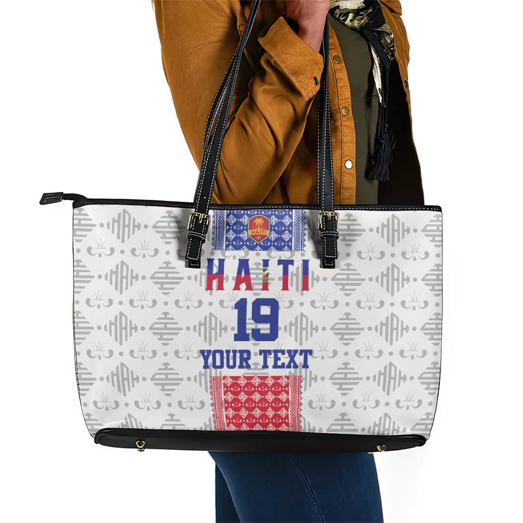 Custom Afro-Haitians Football Leather Tote Bag National Flag Design - African Pride