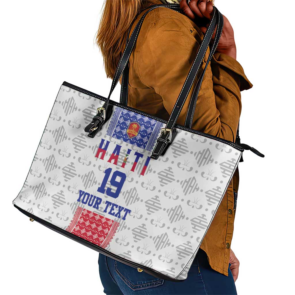 Custom Afro-Haitians Football Leather Tote Bag National Flag Design - African Pride