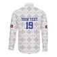 Custom Afro-Haitians Football Long Sleeve Button Shirt National Flag Design - African Pride