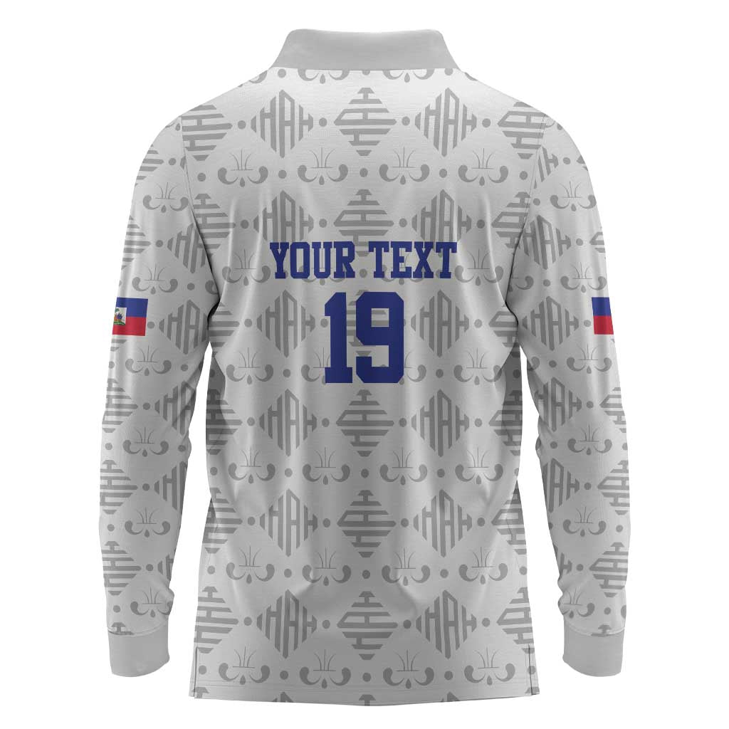 Custom Afro-Haitians Football Long Sleeve Polo Shirt National Flag Design - African Pride