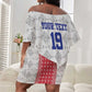 Custom Afro-Haitians Football Off Shoulder Short Dress National Flag Design - African Pride