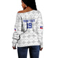 Custom Afro-Haitians Football Off Shoulder Sweater National Flag Design - African Pride