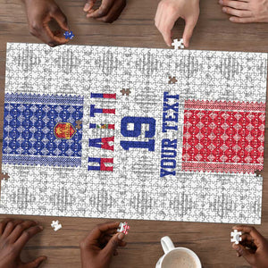 Custom Afro-Haitians Football Puzzle National Flag Design
