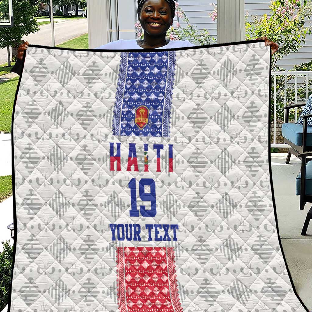 Custom Afro-Haitians Football Quilt National Flag Design - African Pride